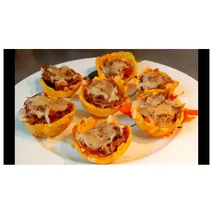 Tostones rellenos de jamón y queso miniatura 2